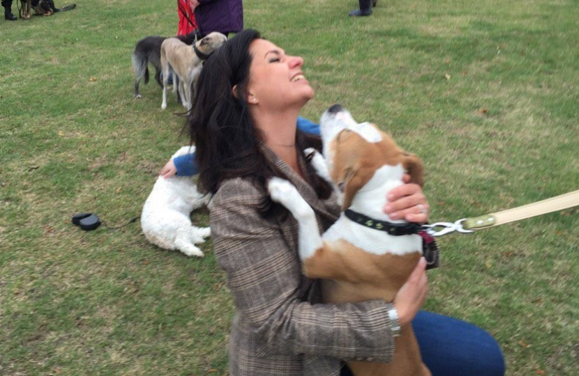 Heidi Allen MP judging Steeple Morden dog show