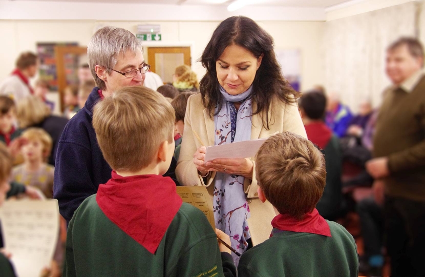 Heidi Allen MP - with Gamlingay Cubs.