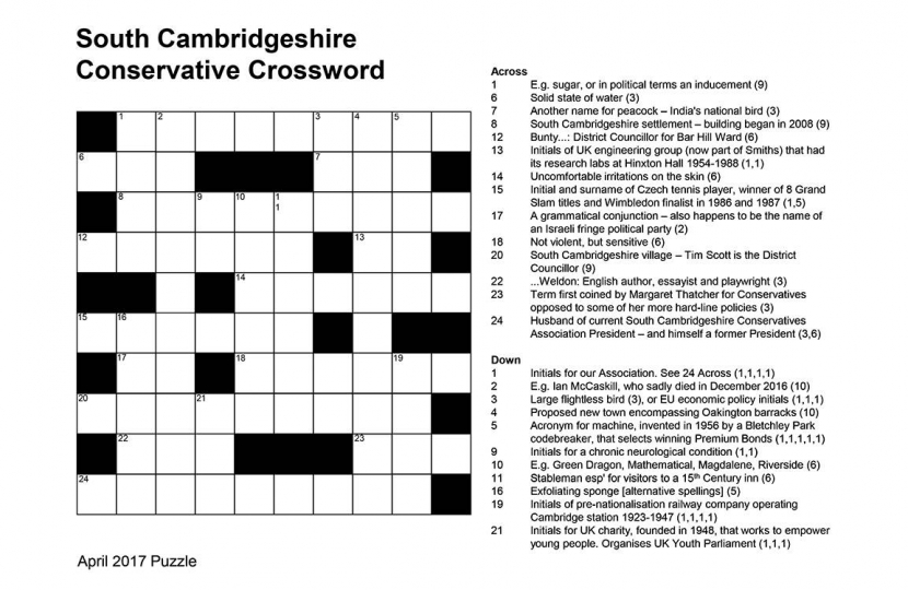 Fun time for some! The April 2017 SCCA crossword.