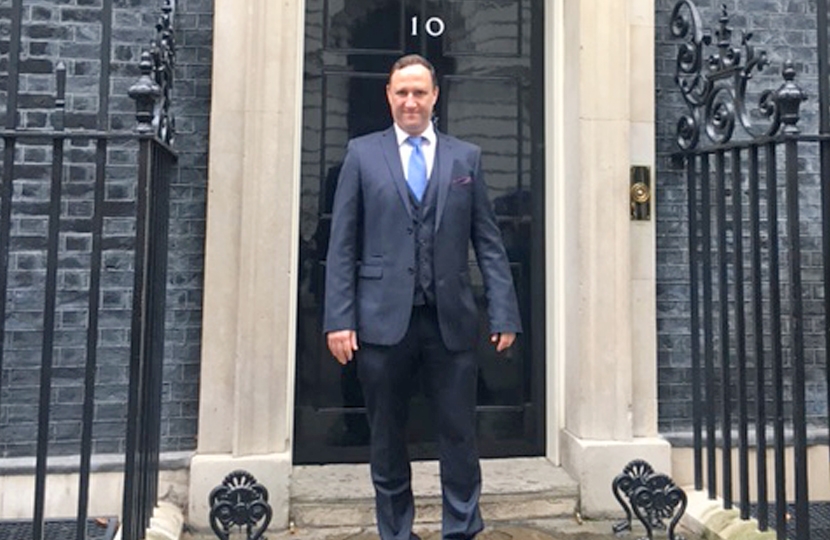 Ben Shelton outside 10 Downing Street, 21st September 2017.