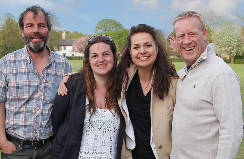 Heather Williams with Sean, her husband (left), Heidi Allen, MP for South Cambridgeshire, and Heidi's husband Phil