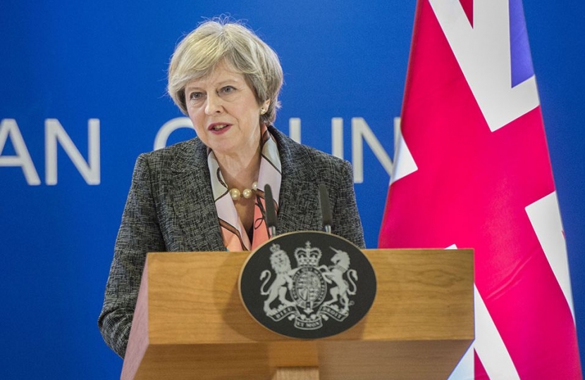 "At 11 pm on 29th March 2019, the United Kingdom will leave the EU," says Theresa May, the prime minister.