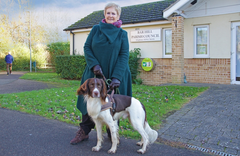 In addition to being a Bar Hill District Councillor, Bunty Waters is also chairman of the Parish Council.  “My local knowledge and commitment here is how I will work for you as a resident,” she says.