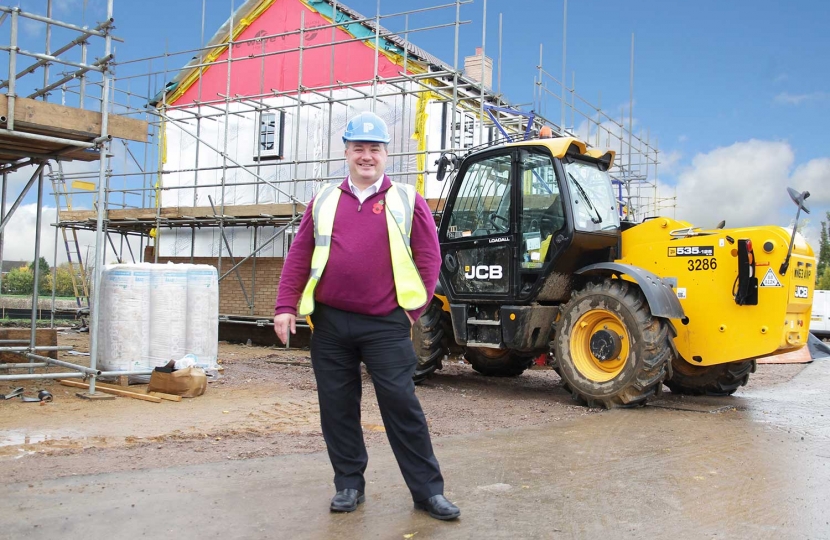 FLASHBACK TO OCTOBER 2015: District Councillor Mark Howell at the site of the then new council houses in Swavesey.