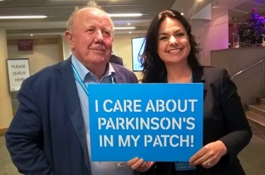 Charlie Nightingale, Chairman of the Cambridge Parkinson's UK branch, and Heidi Allen MP at the 2016 Conservative Party conference.