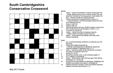 Fun time for some! The May 2017 SCCA crossword.